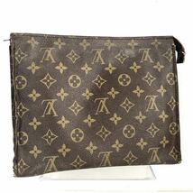 ■希少ヴィンテージ■LOUIS VUITTON ルイヴィトン　ポッシュトワレット26 コスメポーチ　PVC 布タグ　ブラウン_画像2