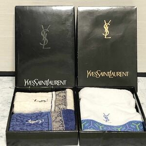 Yves Saint Laurent イブサンローラン ウォッシュタオル 3枚セット　YSLロゴ　内野株式会社製　コットン100% 箱付き