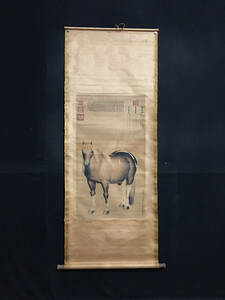 清代 中国 古画 収蔵品 郎世寧 駿馬画 国画 骨董品 古置物 中国古美術 古賞物