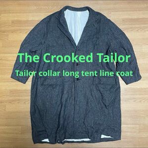 【希少】20aw The Crooked Tailor Tailor collar long tent line coat 46 ウール コート ザクルーキッドテーラー