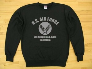 U.S. AIR FORCE 黒 9.7oz トレーナー グレー L スウェット エアフォース アメリカ空軍 ミリタリー