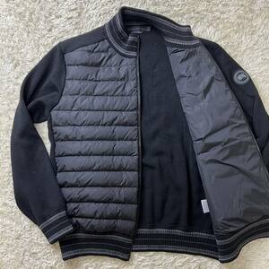 C08極美品★希少XL!! CANADA GOOSE 『溢れ出る最高級』カナダグース ブラックレーベル ダウンニット ブルゾン ウール 伸縮性◎ 大きめ