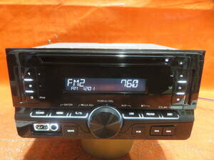 BY6378 動作OK ダイハツ 純正 2DIN オーディオ/CD チューナーデッキ/KENWOOD CUK-W66D/08600-K9031/ USB AUX付/ミライース ムーヴ