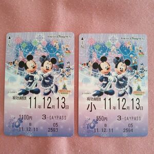 ディズニーシー１０周年１１年１２月１３日 リゾートラインチケット乗車券☆並び数字