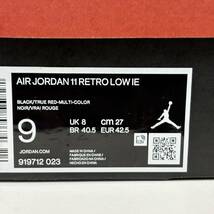 AIR JORDAN 11 Low IE Bred 919712-023 ナイキ エアジョーダン 11 ロー IE ブレッド size US 9 スニーカー 箱付き_画像6