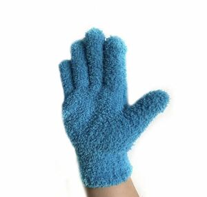 【22円スタート】マイクロファイバー　お掃除　手袋　cleaning gloves　家庭　車　ブルー