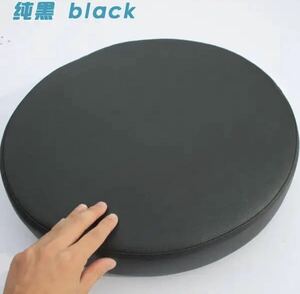 合皮　クッション　ラウンド　円形　オシャレ　座布団　 Diameter 45cm x 8cm　black