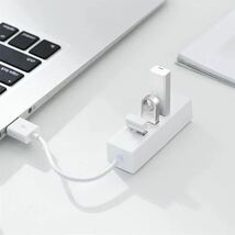 【11円スタート】USBハブ　ケーブル　充電アダプター　4ポート　2.0　ホワイト　A3_画像4