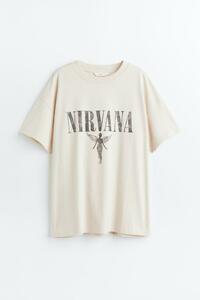 H&M Nirvana オーバーサイズTシャツ Lサイズ ホワイト In Utero カートコバーン Kurt Cobain ストリート 古着 パンク ROCK バンド ロック