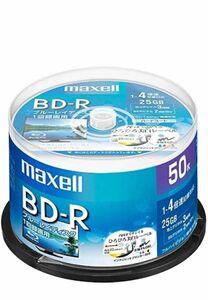 maxell 録画用 BD-R 標準130分 4倍速 Wプリンタブルホワイト 50枚スピンドルケース BRV25WPE.50SP