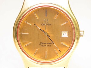 ■♪価格高騰!資産価値！稼働電池新品メンズビンテージ高級超レア！ OMEGA オメガ Seamaster シーマスターデート クオーツ フルオリジナル