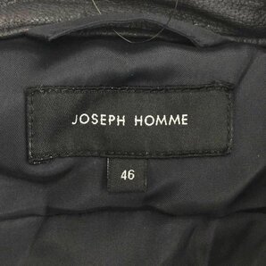 JOSEPH HOMME ジョゼフ オム 631-5.CLWJH 長袖シャツ レザージャケット レザーシャツ サイズ46 パッカリング ゴートレザー やぎ革 ブラックの画像3