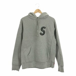 SUPREME シュプリーム 18/AW S LOGO HOODED SWEATSHIRT ロゴ刺繍スウェット パーカー フーディー トレーナー M グレー CANADA製