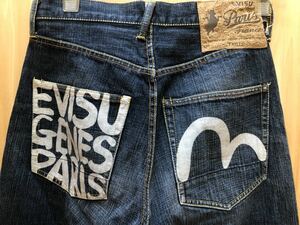 ★貴重★EVISU／PARIS／白カモメペイント／W30★