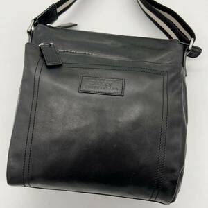 1円【極美品】BALLY バリー ショルダーバッグ ボディバッグ トレインスポッティング 斜め掛け レザー メンズ ビジネス ブラック 黒 ロゴ 