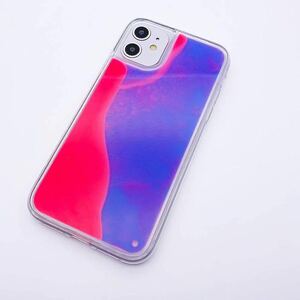 2308124☆ 蓄光液体クイックサンドケース iPhone 11 Pro, 柔らかいTPU材質で、暗い中から輝く 蓄光流動ネオンサンドケース