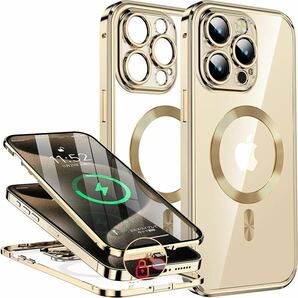 2312175☆ 【押さえロック式&本体の色・CDループ】iPhone15 Pro 用 ケース 「両面ケース＋マグセーフ対応」「一体型レンズ保護カバー」の画像1