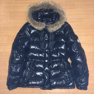 国内正規代理店タグ付 中期モデル 希少 美品 モンクレール Moncler ROD ロッド 艶黒 1 M～L コヨーテ ファー ミリタリー N3B MAYA マヤ FUR