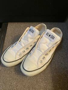 ＊【100円〜】CONVERSE ALL★STAR SLIP Ⅲ OX スリッポン 紐なし ローカット キャンバス スニーカー 23.5cm ホワイト＊