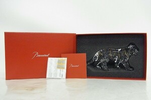 T303-J10-3224 BACCARAT バカラ トラ 寅 高さ約8cm 干支 クリスタルガラス 置物 現状品①