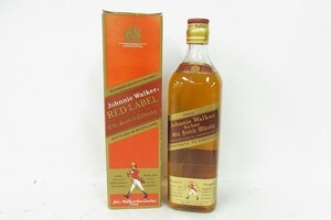 W297-Y32-688 未開栓 JOHNNIE WALKER RED LABEL ジョニーウォーカー 赤 750/43 現状品①