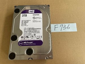 送料無料 Western Digital WD30PURZ Purple 3TB 3.5インチ SATA HDD3TB 使用時間8026H★F736