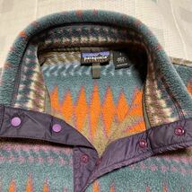 パタゴニア USA ミネハハ S ポケット 90s USA オールド ビンテージ patagonia 総柄 サンダー アメリカ ネイティブ カレー スナップT リーフ_画像5