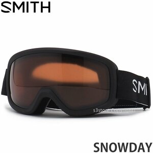 1円～ 23-24 SMITH SNOWDAY BLACK RC36 スミス スノーボード スキー ゴーグル ヘルメット対応 眼鏡対応 キッズ 子供 2024 [同梱不可]