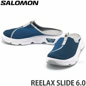 1円～ SALOMON REELAX SLIDE 6.0 Blue Ashes/White/Pearl Blue 26.0cm サロモン スリッポン シューズ 靴 メンズ リカバリー [同梱不可]