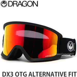 1円～ 22-23 DRAGON DX3 OTG AFit Black Lumalens Red Ion ドラゴン ゴーグル スノーボード スキー アジアンフィット 2023 [同梱不可]