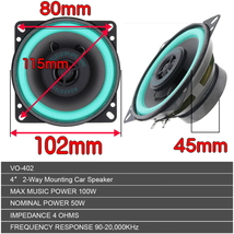 おまけ付高音質カースピーカー2WAY方式10CM純正と交換するだけで音質＆音域アップコアキシャル内臓 高音域と中音域の音が良くなる 100W 2個_画像7