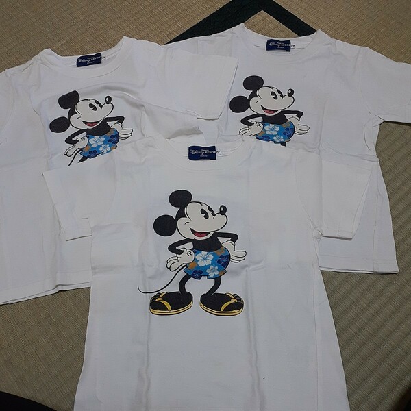 ミッキーマウス 半袖Tシャツ ディズニーリゾート ミッキー Disney　兄弟姉妹お揃い　半袖Tシャツ　3枚まとめ売りセット　男女　110 100