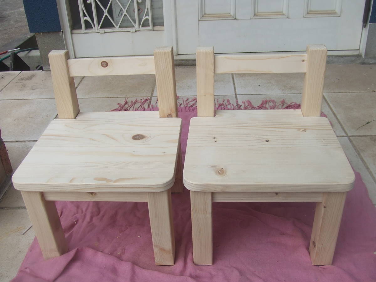 Kids chair, school chair type, white wood, unpainted children's chair set of 2, handmade works, furniture, Chair, Chair, chair