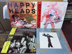 【忌野清志郎・RCサクセション】レコード４タイトルセット「RAZOR SHARP」「HAPPY HEADS」「OK」「BLUE」八王子引き取りOK24197