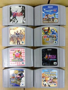 【動作未確認】NINTENDO64 8作品まとめ ゼルダの伝説、ポケットモンスター金銀、星のカービィ64など　八王子引き取りOK24131