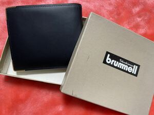 新品　Brummell　メンズ二つ折り財布 レザー 本革 　高島屋　春財布に。。一粒万倍日に。。