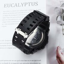 新品 腕時計デジタルウォッチ 多機能 LED 黒/シルバー_画像4