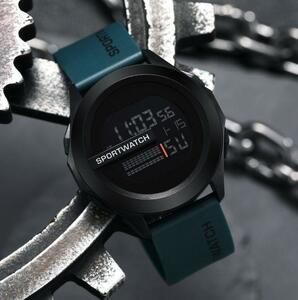  new goods waterproof sport digital watch wristwatch . green 