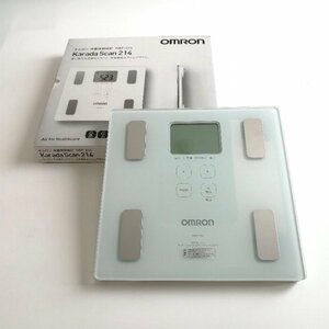 * beautiful goods * Omron weight body composition meter HBF-214 Karada Scan214 ( white ) * single 4 battery 4ps.@ use ( attached ) 09 00023