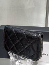 希少★CHANEL オールブラックココマーク　コインケース　マトラッセ_画像3