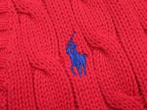 ラルフローレン RALPH LAUREN SPORT 大人可愛い☆ 綿 コットン ポニー刺繍 ケーブルニットプルオーバー セーター XS 155/80A_画像3