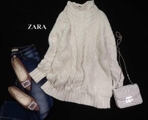 ザラ ZARA 大人可愛い☆ざっくり ビッグケーブル ニット プルオーバー M