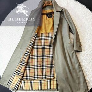 L15【完全!圧倒的存在感!】定価30万●BURBERRY PRESTIGE COLLECTION●シルクカシミヤ!ステンカラーコート●バーバリーコート　メンズ　180