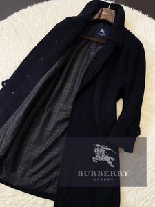 N15【リッチの極み〜カシミヤ】超美品●20万●BURBERRY LONDON●極暖カシミヤステンカラーコート コート●メンズ　バーバリー コート M