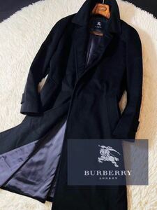 M3【奇跡!!高級カシミヤ100%!!】超美品●35万●BURBERRY LONDON●ホース騎士マーク●チェスターコート●メンズ　バーバリー コート　175