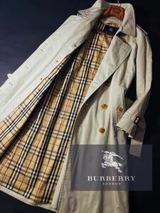 N37定価18万 美品●BURBERRY LONDON●スタイリッシュ抜群●高級ギャバジンコットントレンチコート●メンズ バーバリーコート 日本製