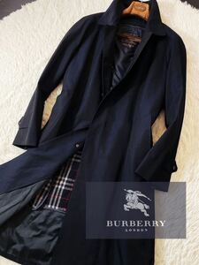 P55【最高峰!!prestige collection】定価30万●未使用級BURBERRY●高級カシミヤシルクステンカラーコート●メンズ　バーバリーコート　170