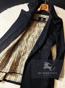 M5【極暖キルティングライナーに包まれる】美品　定価14万●BURBERRY BLACK LABEL●英国紳士トレンチコート●メンズ　バーバリー　コート