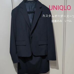 ユニクロ　カスタムオーダースーツ＆ジャケット　LからLLサイズ相当　袖丈59センチネイビー