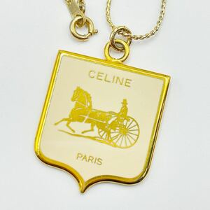 CELINE セリーヌ ネックレス ペンダント ゴールドカラー 馬車柄 レディース アクセサリー ファッション小物